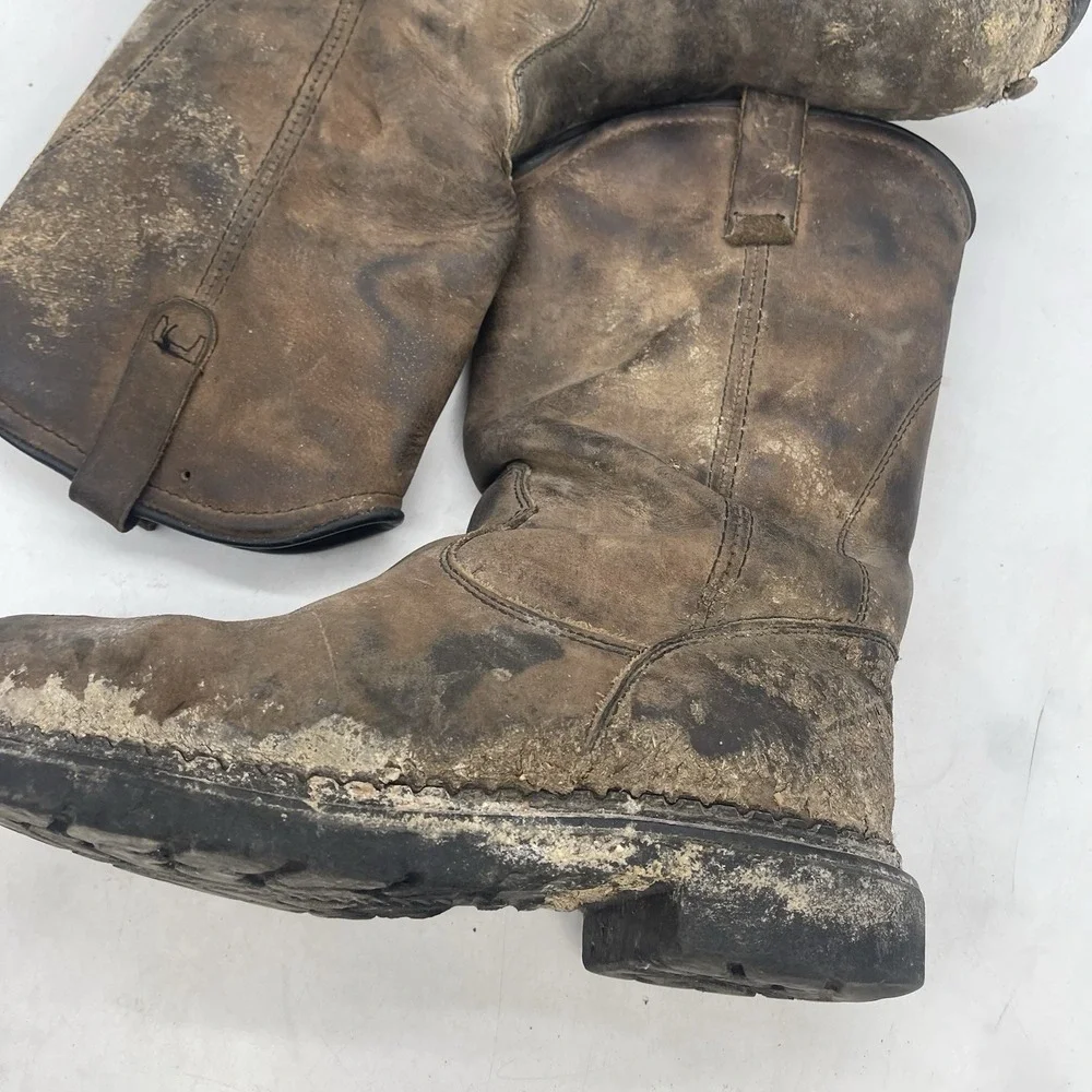 Red Wing Pecos Boots Mens 8.5 D Brown Workwear Pull On Outdoor Style 4436